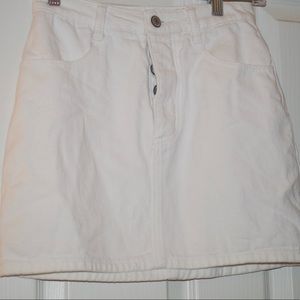 brandy melville white denim skirt